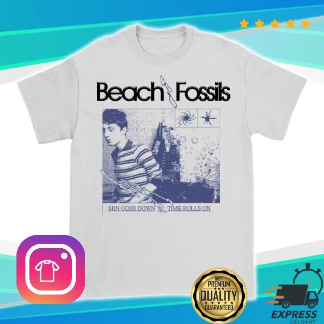 Original Beach Fossils "Sun Goes Down" Tee Shirt Bayonet Records Shop Merch Store