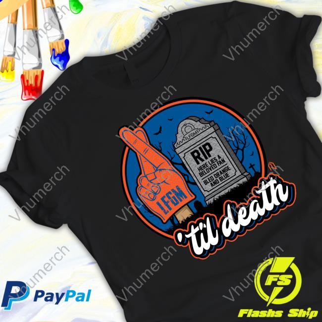 Athletelogos Merch Lfgm Rip Here Lies A Beloved Fan Bled Orange And Blue 'Til Death Shirt