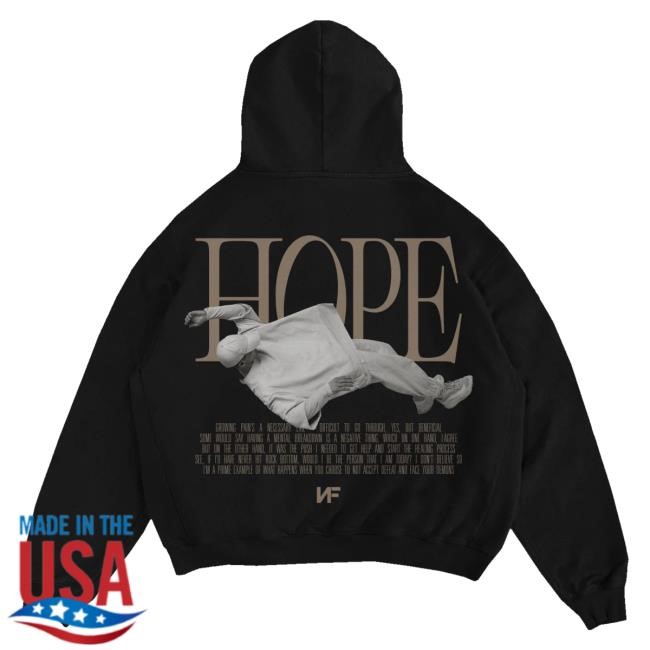 Heavyweight Black Hope Hooded Sweatshirt