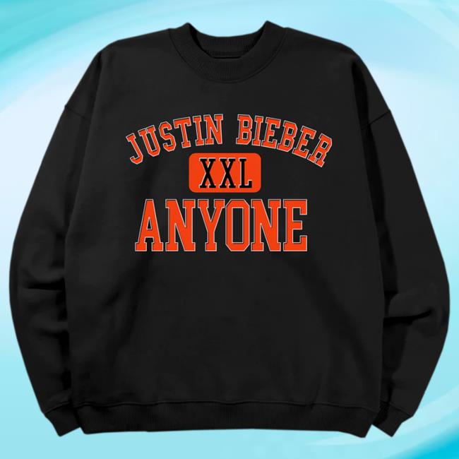 Official Justin Bieber Merch Store Shop Justin Bieber Anyone Varsity Hooded Sweatshirt JustinBieber Apparel Clothing
