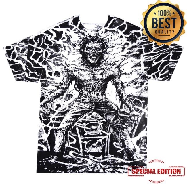 Exodus Ride Shop Merch Stunt Oversize Shock Factor Tee - White Hooded Sweatshirt