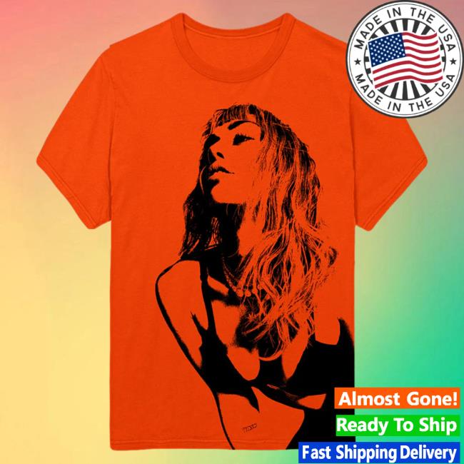 Official Merch Bar Miley Cyrus Merch Store Pose Orange Hooded Sweatshirt White MerchBar MileyCyrus Apparel Clothing Shop