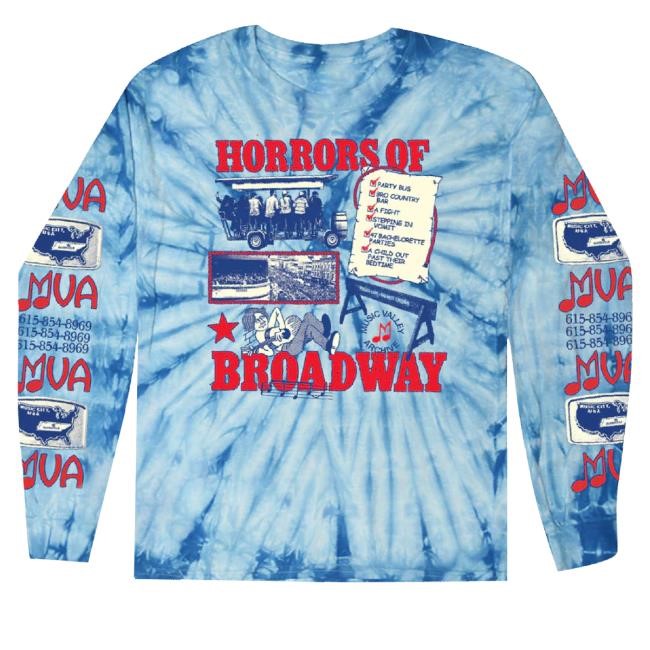 Music Valley Archive Merch Horrors Of Broadway Tie Dye Tee