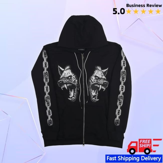Official Anymeansnecessary Cerberus Zip Up Hoodie Black Shirts Anymeansnecessary Store