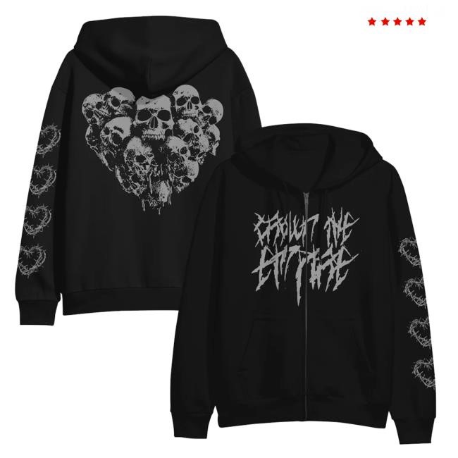 Trending Crown The Empire Band Merch Store Skulls Black - Zip-Up Sweatshirt