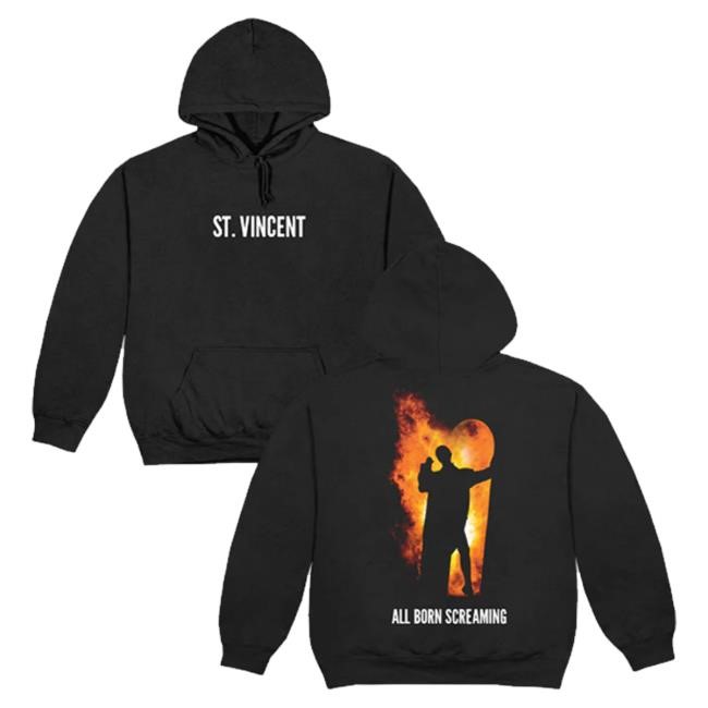 Official St. Vincent Official Merch All Born Screaming Hoodie - Black Tee Shirt