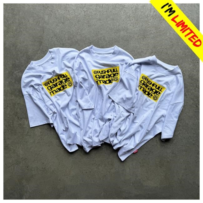 Push Pull Shop Push Pull Garage Made White Patch Logo Short Sleeve Tee