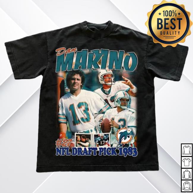 Official Do Not Disturb Clothing Store Shop Dnd By Ferris Dan Marino #27 Draft Pick 1983 T Shirt Black