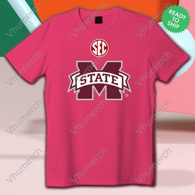 Mike Leach Wearing Sec Logo And M State Logo Tee