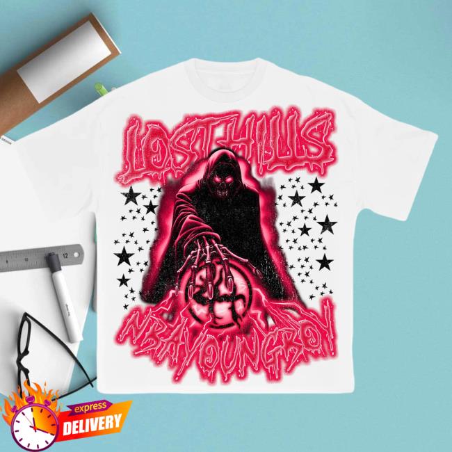 Official Lostinthehills x Youngboy Lost In The Hills Lh Reaper - White Crew neck Sweatshirt