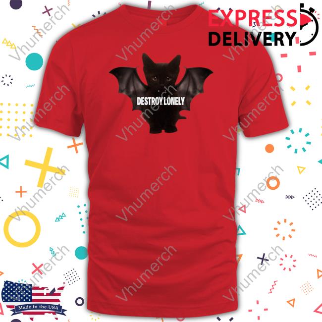 Pluggnblounge Kitten Destroy Lonely Sweatshirt Pluggnblounge Kitten Bat Wings Destroy Lonely Shirt