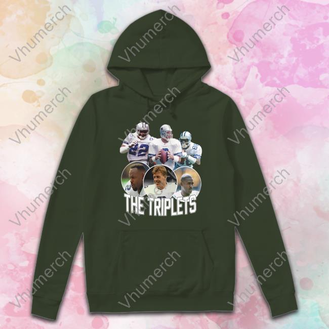 Dak Prescott The Triplets Emmitt Smith Troy Aikman And Michael Irvin Hoodie
