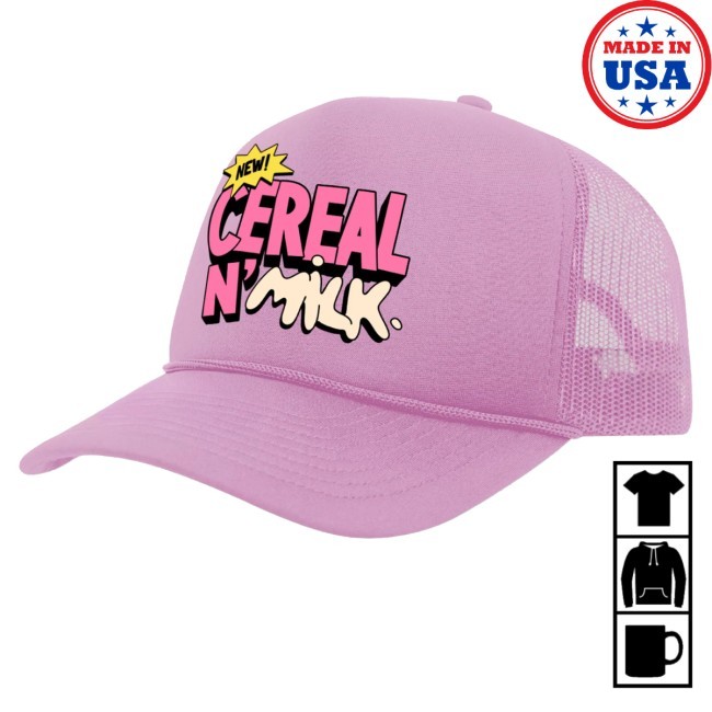 Dunkin' Gear Merch Cereal N’ Milk Trucker Hat Pink