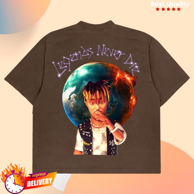 Official 999 Club Juice Wrld Merch Store Smile Tee Shirt Brown 999Club Clothing JuiceWrld