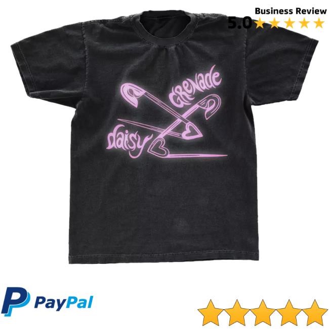 Daisy Grenade Heart Safety Pins Boyfriend Fit Girls T Shirt