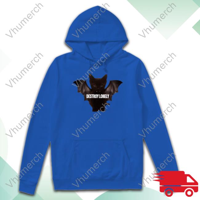 Pluggnblounge Kitten Destroy Lonely Sweatshirt Pluggnblounge Kitten Bat Wings Destroy Lonely New Shirt