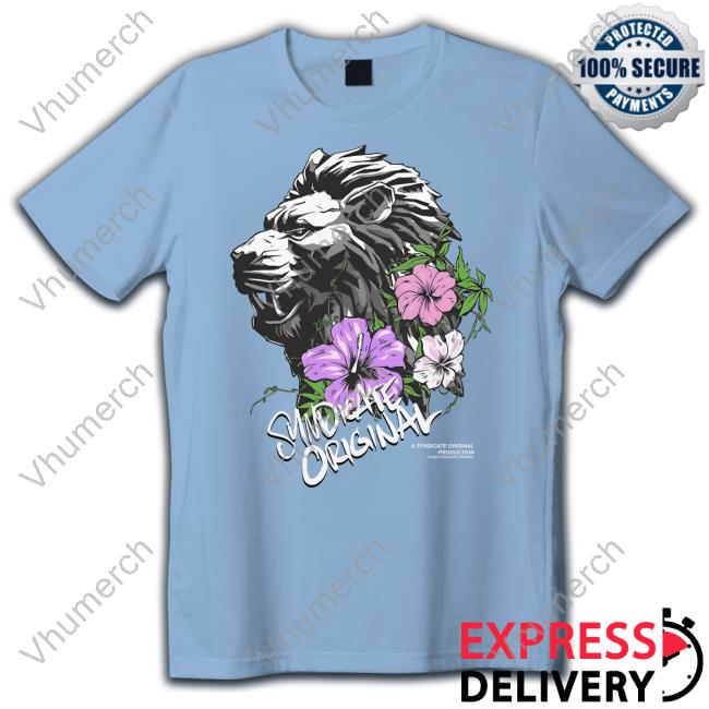 Syndicate Original Lion Pink Purple Flowers New Shirt