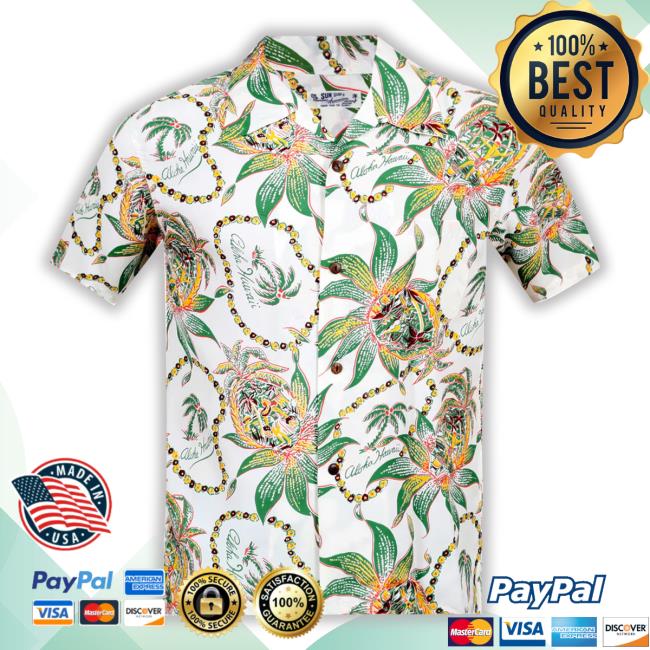 Sugarcanejeans Merch Dreams And Pineapples Print Ss37774 Off White Hawaiian T Shirt