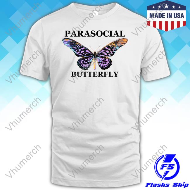 Shirts That Go Hard Parasocial Butterfly Hooded Sweatshirt