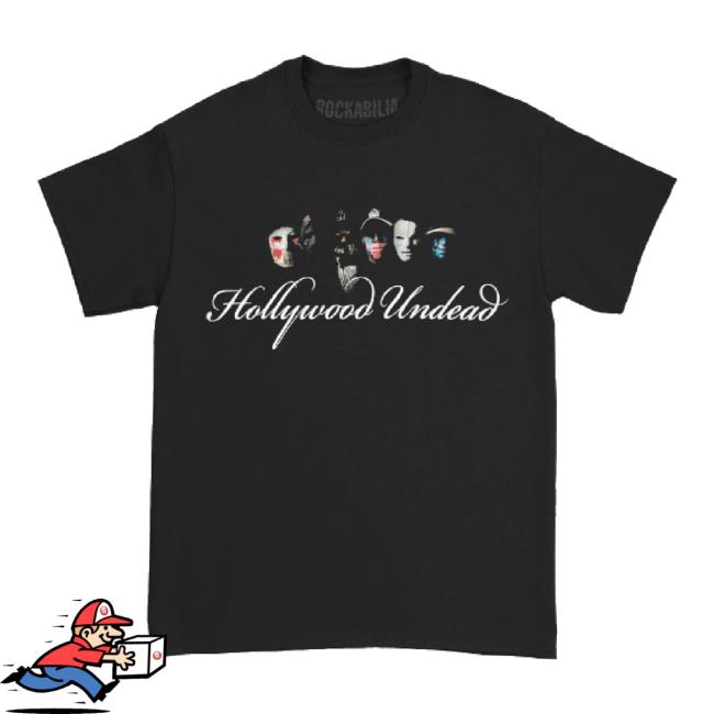 Trending Rockabilia Merch Store Hollywood Undead Script Face Long Sleeve Tee Rockabilia Shop