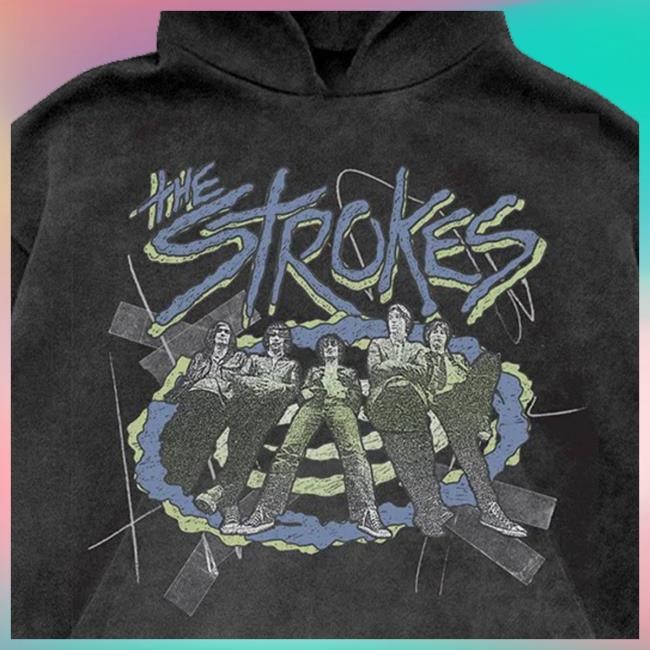 The Strokes Official Store Merch Shop Heavy Knit Garment Dyed Photo Pullover Shirts