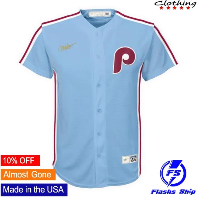Bryce Harper Philadelphia Phillies Boys Light Blue Cooperstown Replica Baseball Jersey T Shirts