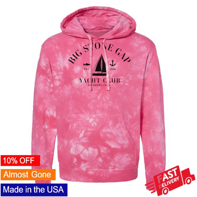 Official Hometown Apparel Clothing Merch Big Stone Gap Virginia Yacht Club Tie-Dye Sweater 5XL Tie Dye Pink / Black