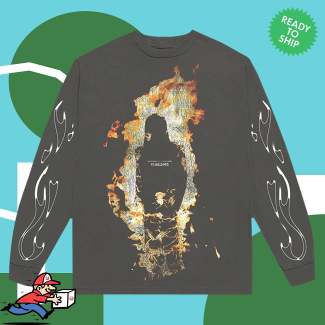 Official Metro Boomin Store Merch Flame Long Sleeve T-Shirt MetroBoomin Shop