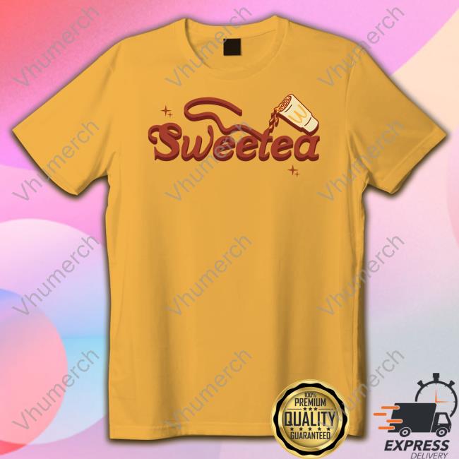 Sweetea Merch Red Logo Tan Hoodie