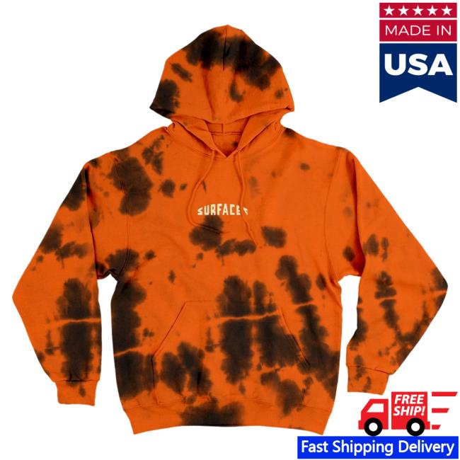 Official Merch Bar Surfaces Store Orange & Black Tie Dye Crewneck Sweatshirt MerchBar Shop