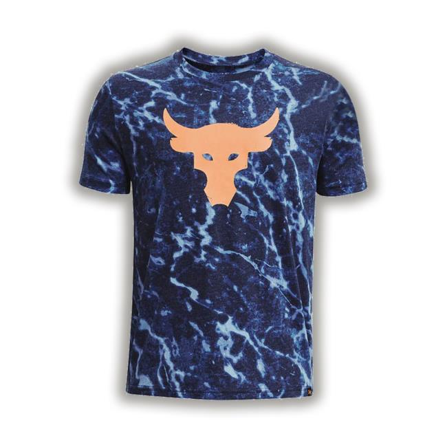 Official Boys' Under Armour Pjt Rock Marble Aop T-Shirt
