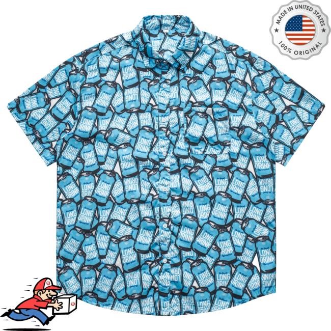 Official The Long Drink Merch All Over Print Button Down Hooded Sweatshirt