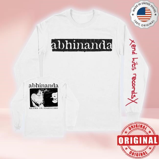 Deathwishinc Store Abhinanda Bjuder Pa Hardcore White Longsleeve Hooded Sweatshirt