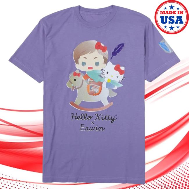 Official Sanrio Apparel Clothing Merch Store Shop Hello Kitty And Friends X Attack On Titan Hello Kitty & Erwin T-Shirt