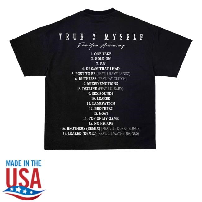 Lil Tjay Merch Shop Store Official True 2 Myself 5 Year Anniversary Edition Classic Shirt