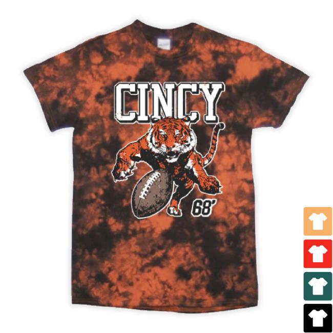 Cincinnati Football Tiger Attack '68 Tie-Dye t-shirt, hoodie, tank top, sweater and long sleeve t-shirt