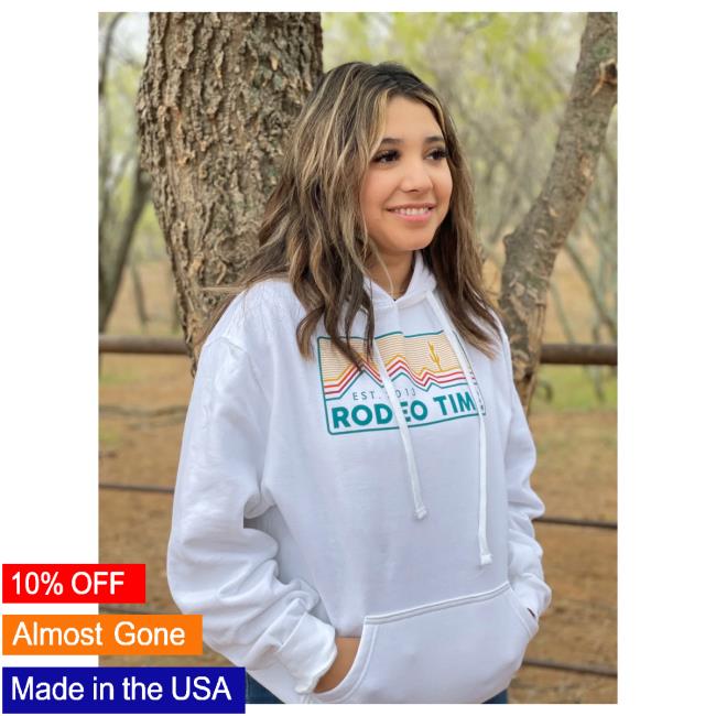 Official Rodeo Time Dale Brisby Merch White Summit Hoodie Official Rodeo Time Dale Brisby Merch White Summit Popover Sweatshirt