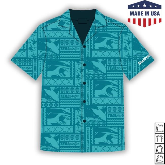 Sharksproshop San Jose Sharks Hawaiian Tee