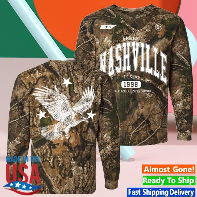 Official Ernestofficial Merch Eagle Tristar Long Sleeve Hoodie
