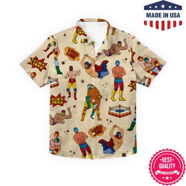 Official Belovedeverything Store Lucha Libre Hawaiian Button Up t-shirt, hoodie, tank top, sweater and long sleeve t-shirt