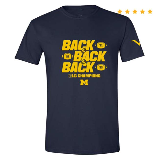Official Mden Merch Shop Valiant University Of Michigan Football Back-To-Back-To-Back Big Ten Champions Navy Team Nil Hoodie