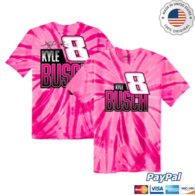 Official Kyle Busch Richard Childress Racing Team Collection Youth Tie-Dye TankTop- Pink