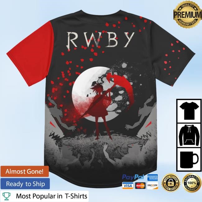 Viz Merch Shop Store Rwby Ruby Rose Baseball Jersey Shirt