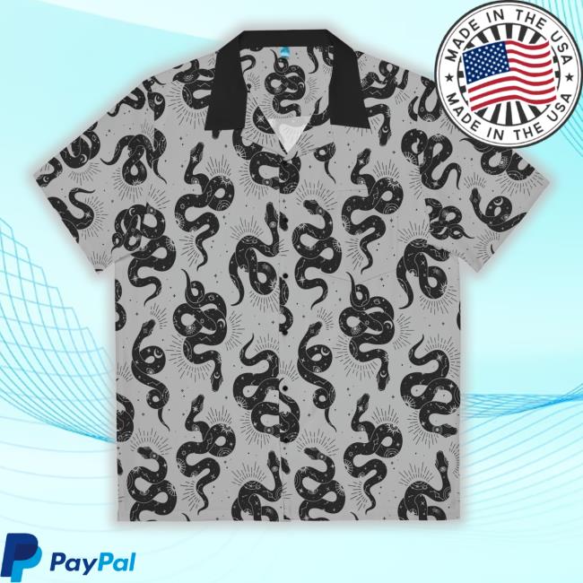 Spookyswiftie Merch Eras Inspired Reputation Snakes, Black And Gray Hawaiian Sweatshirt