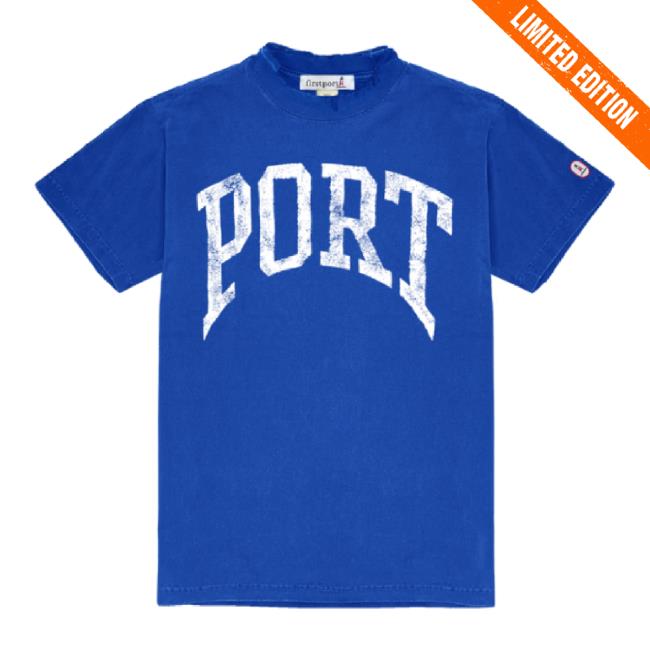 Original Port Signature Long Sleeve T Shirt - Royal Denim First Port Company Shop