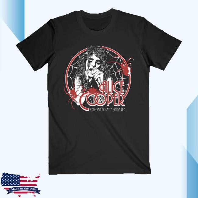 Welcome To My Nightmare 50Th Anniversary Spider Swarm Tee Shirt Alice Cooper Merch Store