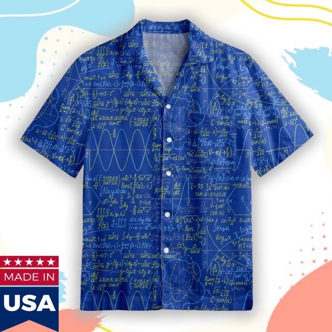 Math Function Curve Button Up Pocket Shirts