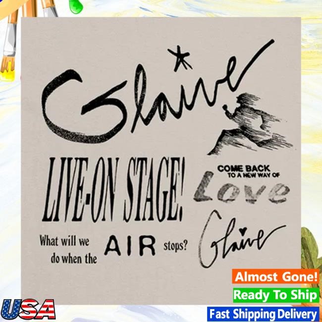 Glaive Music Store Live On Stage Black Ink Zip Up Hooded Sweatshirt