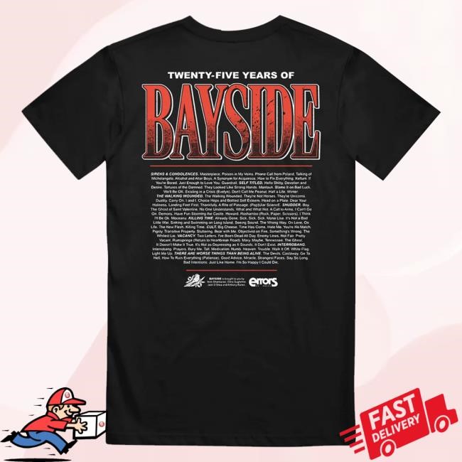 Bayside Official Merch Song Title Black Sweaters