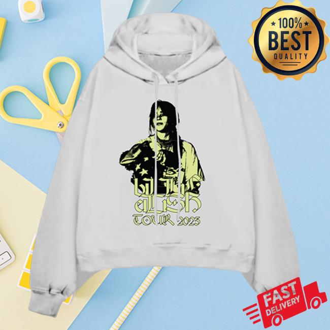Official Interscope Records BillieEilish Merch Clothing Store Billie Eilish On Stage Off White Tour 2023 Crew neck Sweatshirt